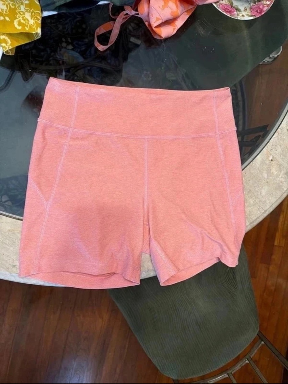 Outdoor Voices Pink High-Waist Bike Shorts